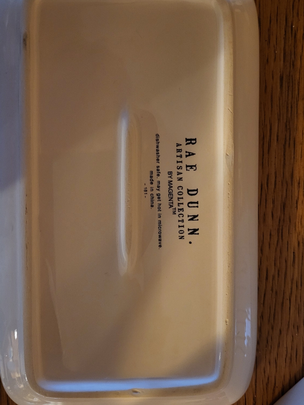 Rae Dunn White Ceramic Butter Crock with Black Lettering - Picture 4 of 6